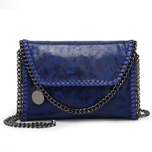 Faux Suede Chain Clutch