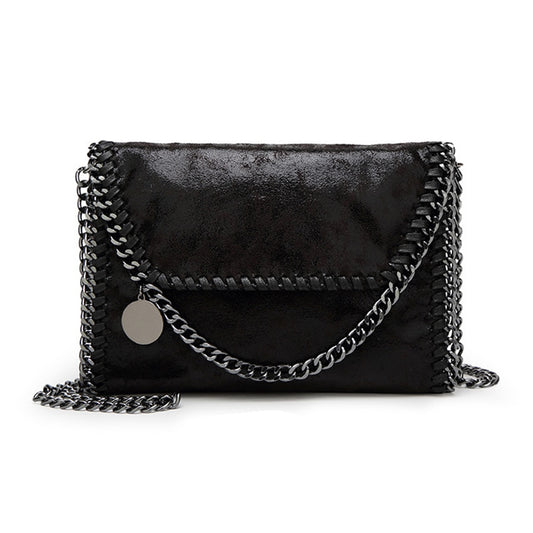 Faux Suede Chain Clutch