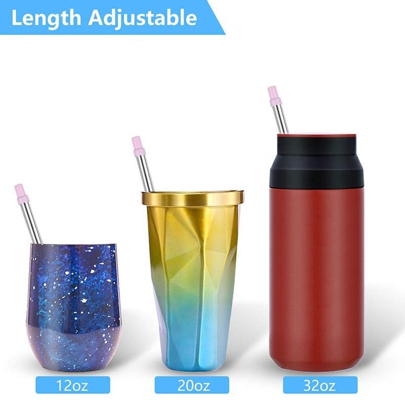 Kids Stainless Steel Telescopic Straw with Case and Cleaning Brush