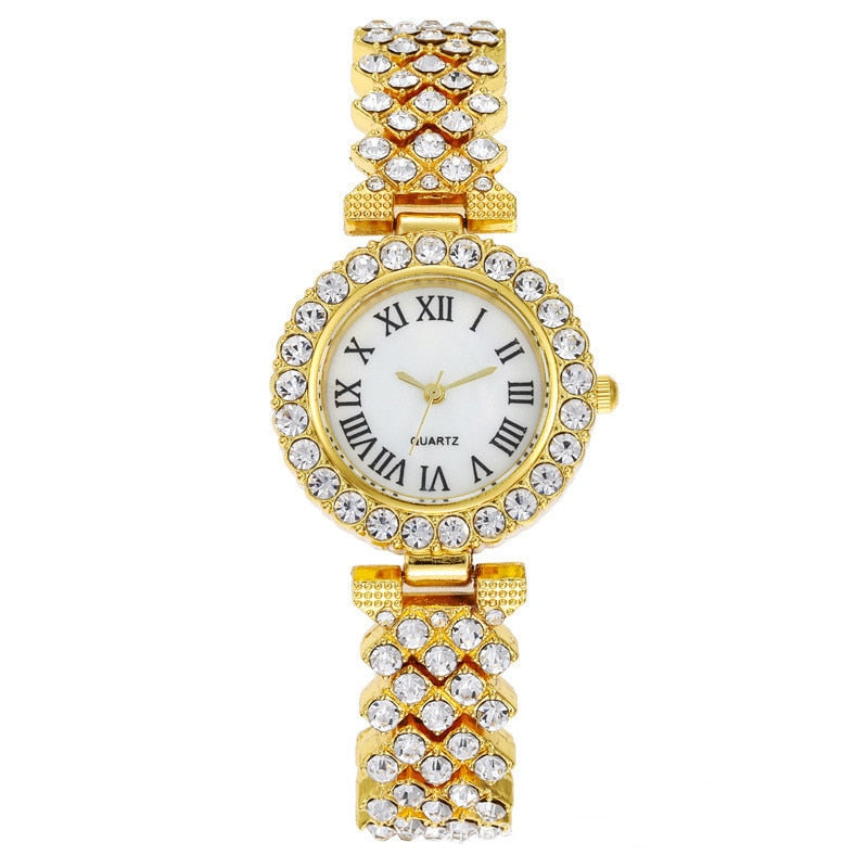 Diamond Quartz Watch and Tennis Bracelet Set