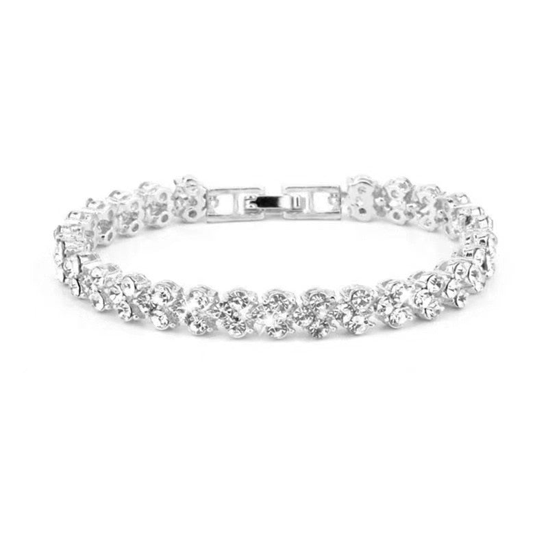 Diamond Quartz Watch and Tennis Bracelet Set