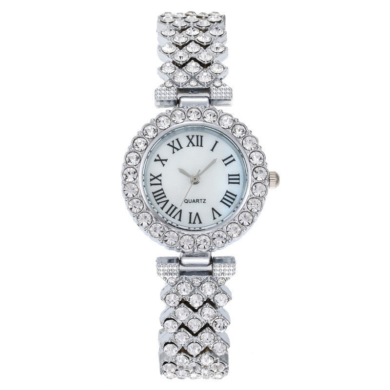 Diamond Quartz Watch and Tennis Bracelet Set