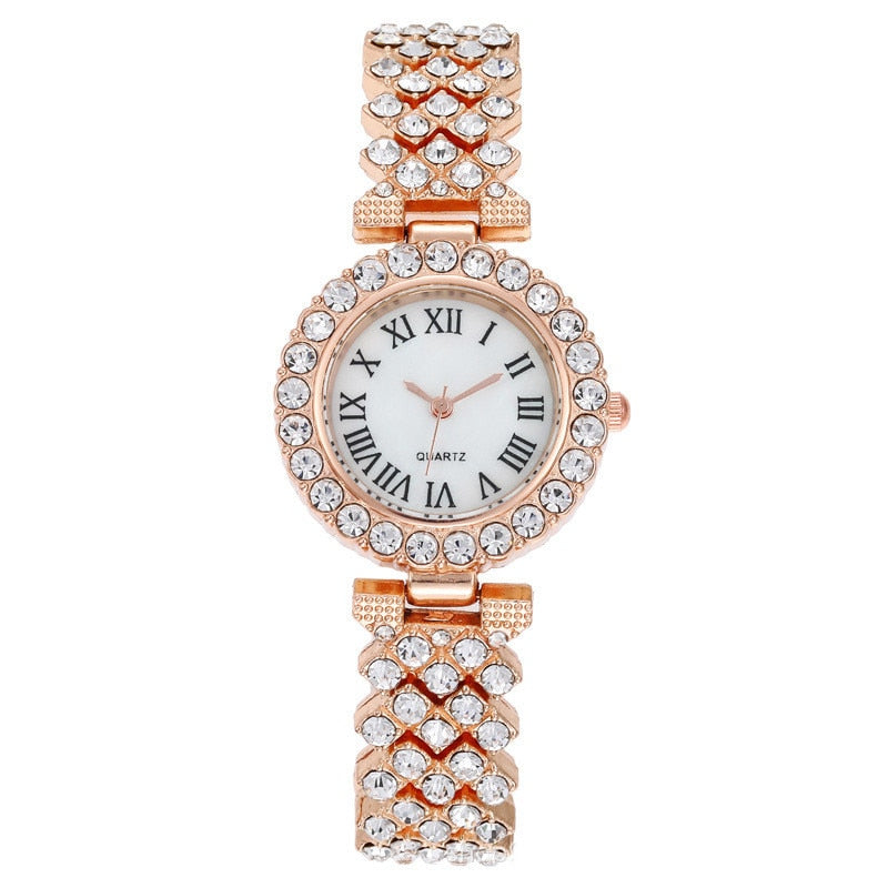 Diamond Quartz Watch and Tennis Bracelet Set