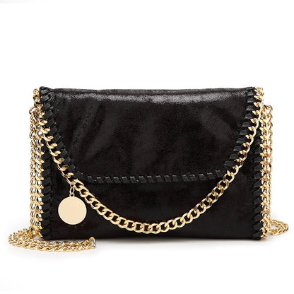 Faux Suede Chain Clutch