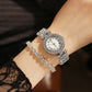 Diamond Quartz Watch and Tennis Bracelet Set