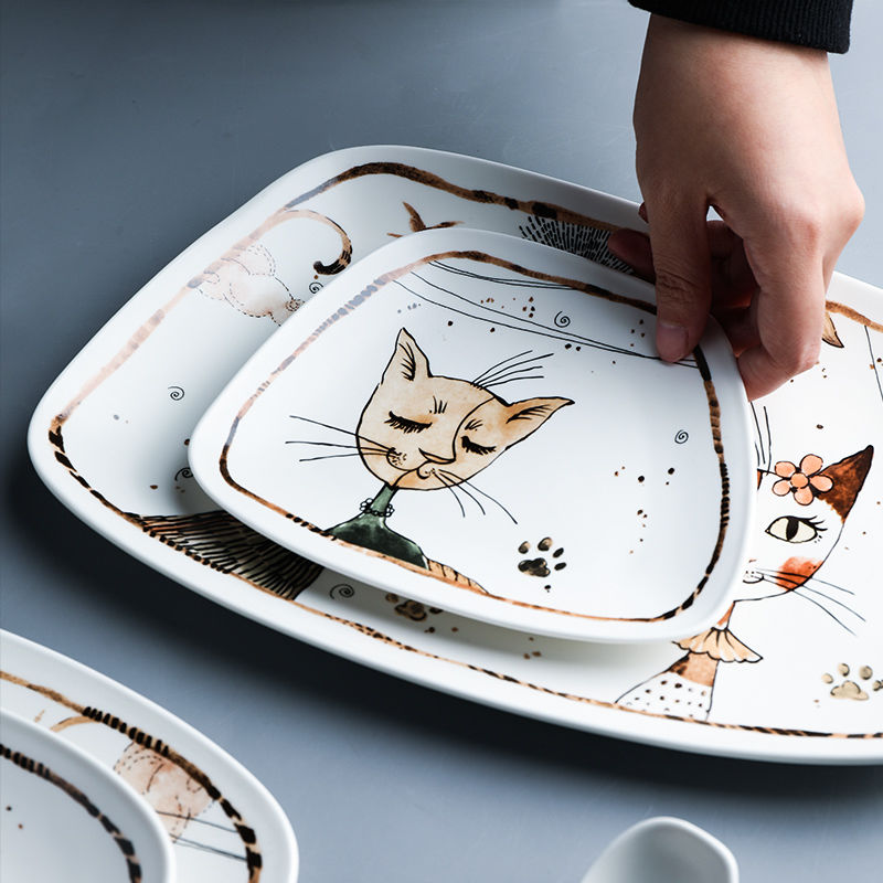 Cartoon Cat Ceramic Tableware Set