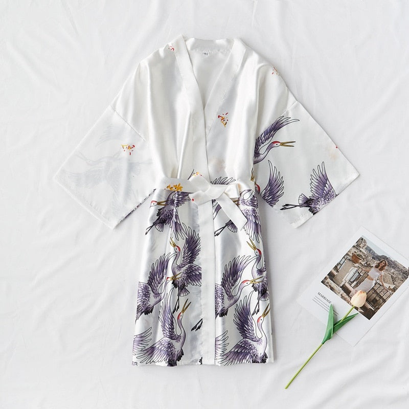 Satin Kimono Night Gown