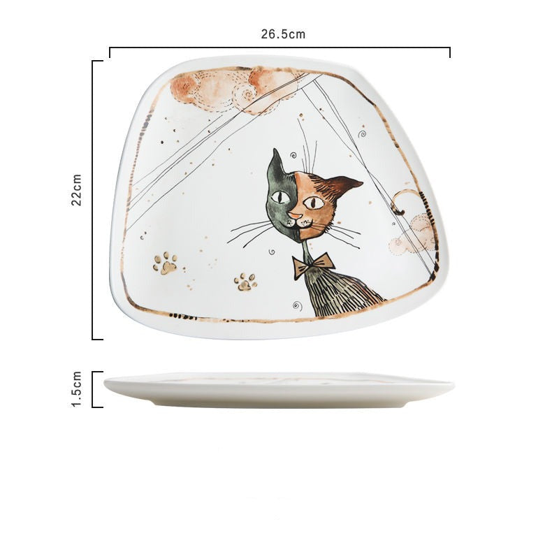 Cartoon Cat Ceramic Tableware Set