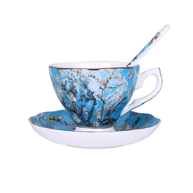 Van Gogh Inspired Tea Cup and Saucer