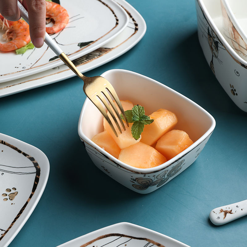 Cartoon Cat Ceramic Tableware Set