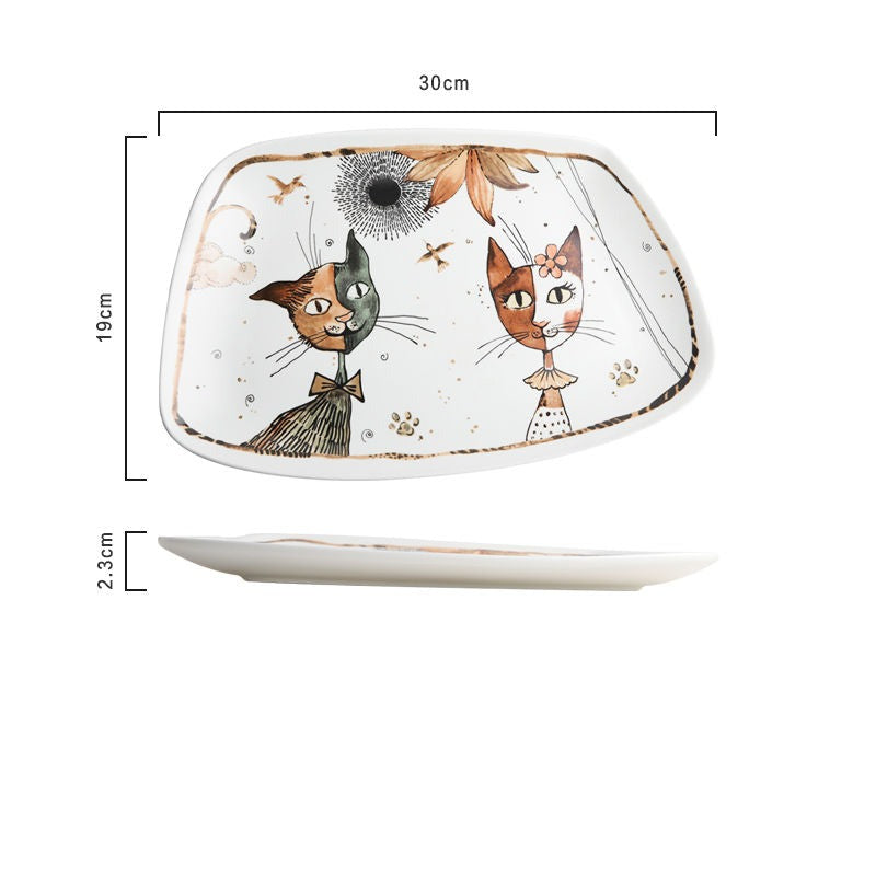 Cartoon Cat Ceramic Tableware Set