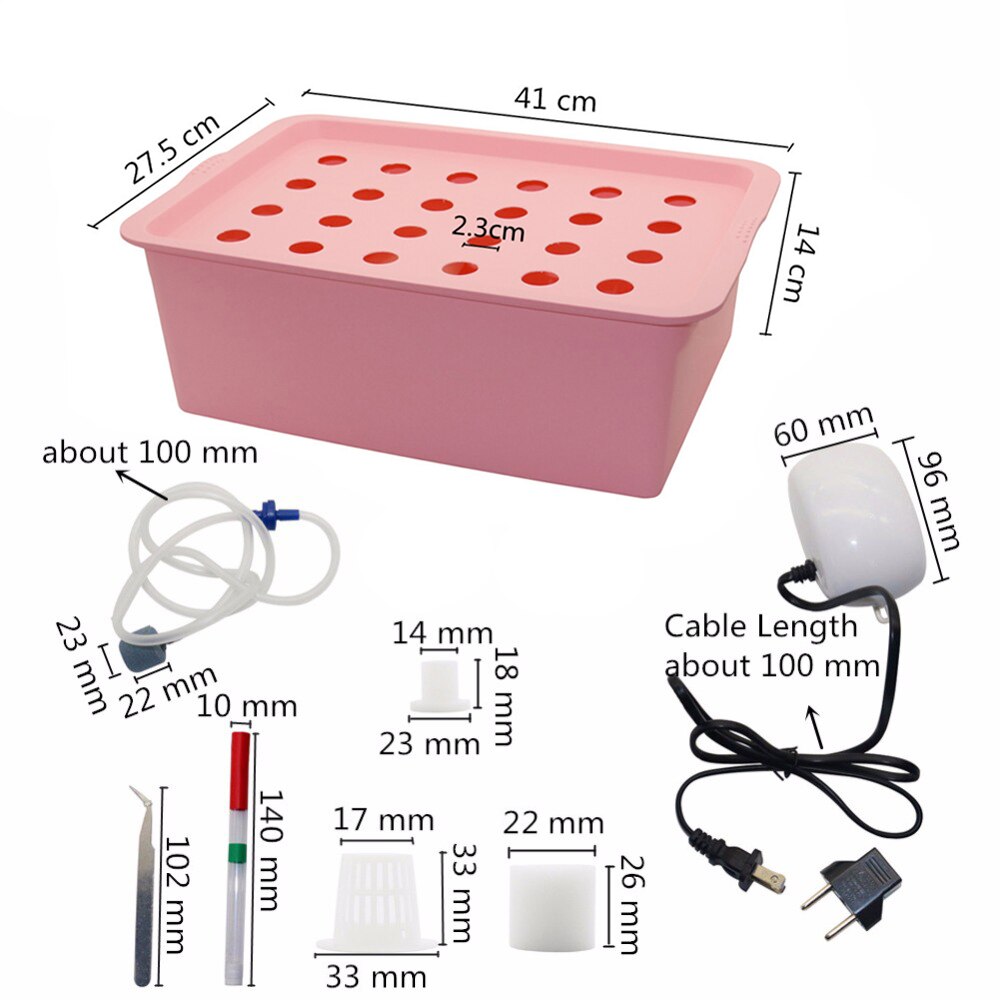 24 Hole Hydroponic Garden Kit with Oxygen Pump