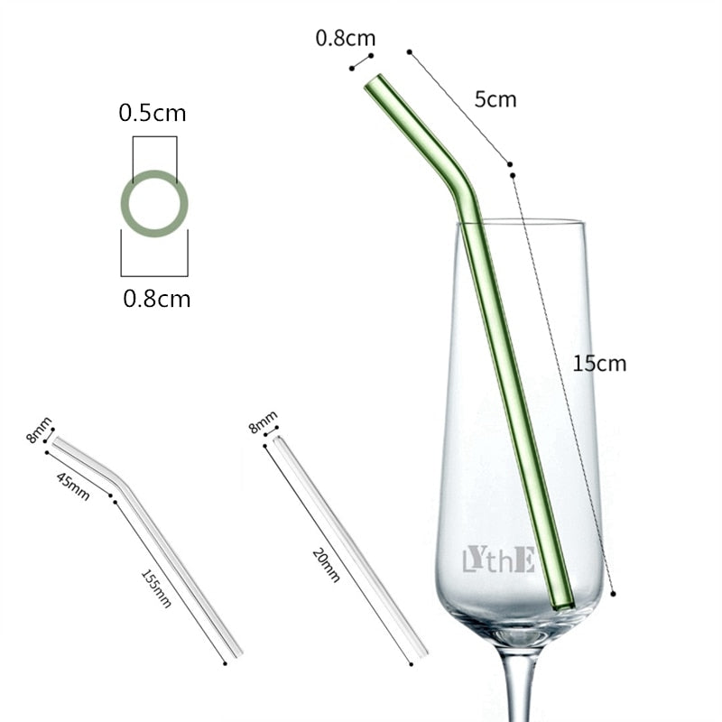 High Borosilicate Reusable Glass Straws