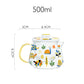 Chicken and Turtle Printed Style Glass Teapot and Tea Cup Set