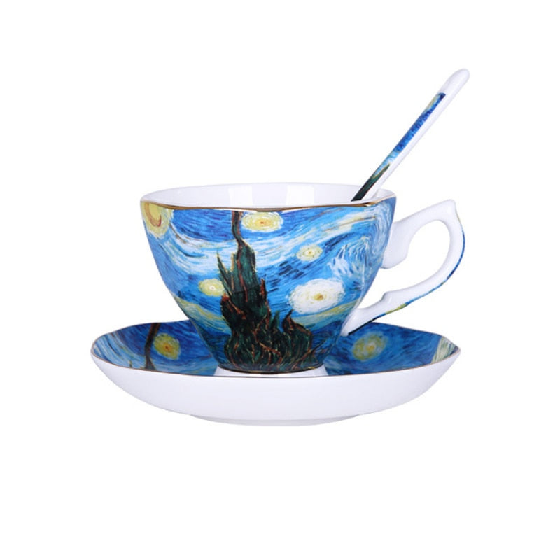 Van Gogh Inspired Tea Cup and Saucer