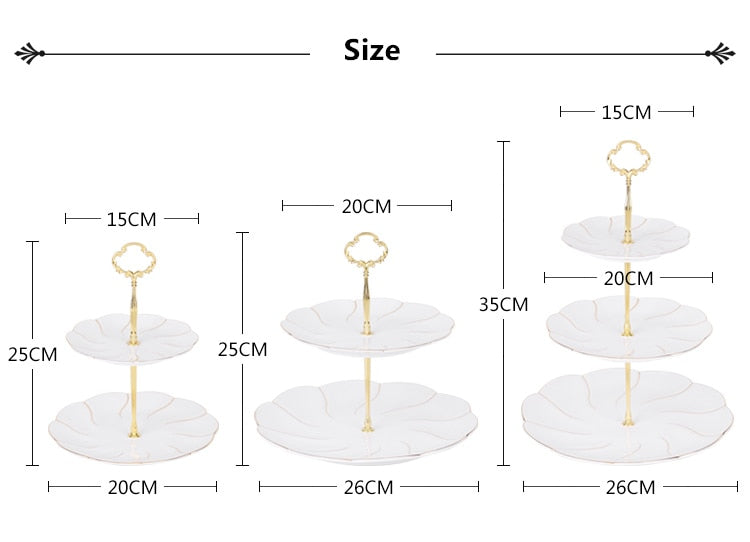 Gold Inlay Bone China Afternoon Platter