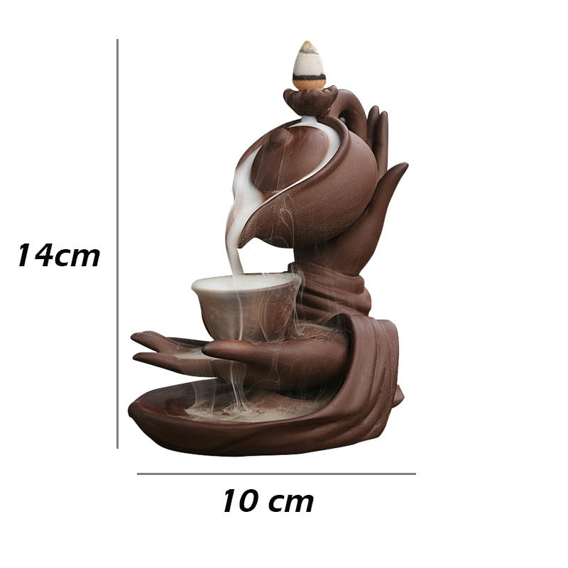 Ceramic Waterfall Incense Burner - Backflow Incense Fountain