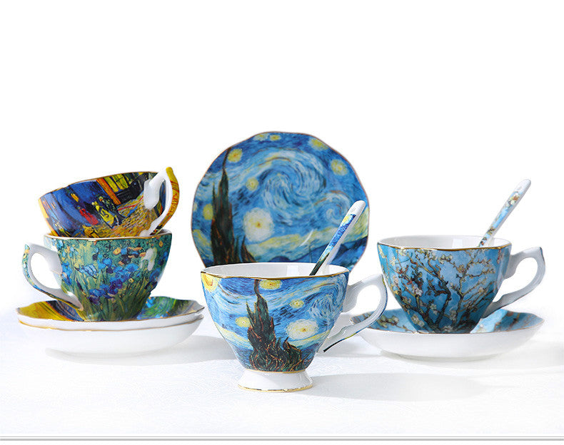 Van Gogh Inspired Tea Cup and Saucer