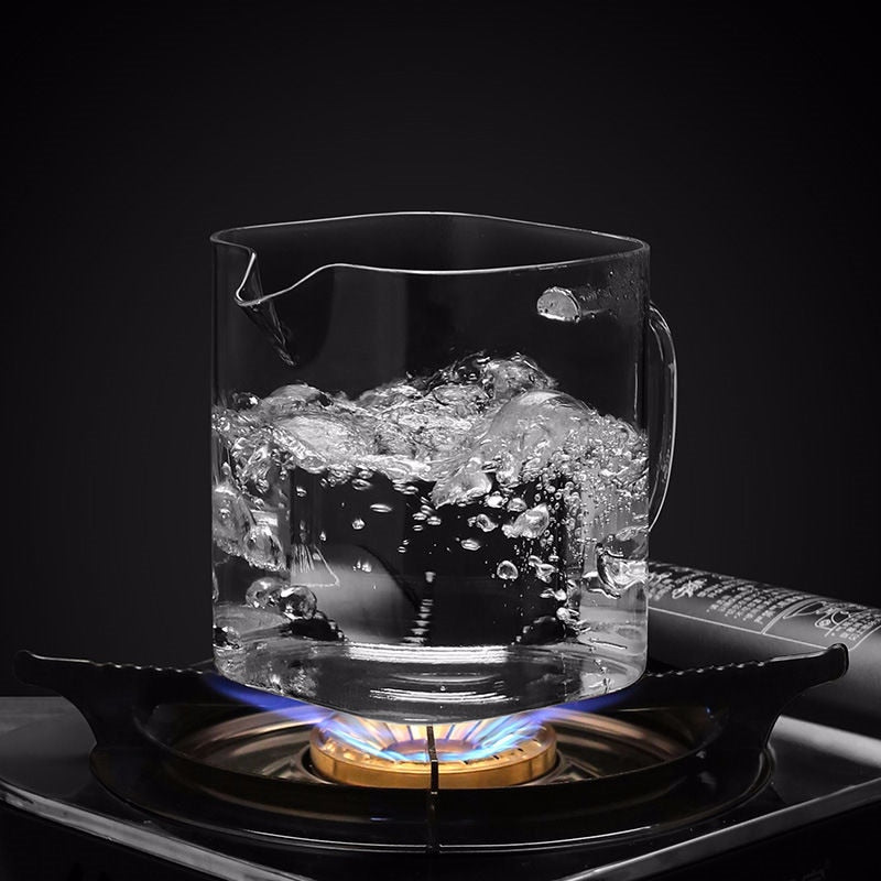 Clear Glass Kettle and Tea Cup Set