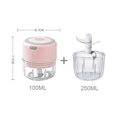 Mini USB Rechargeable Food Processor Set 100ml&250ml