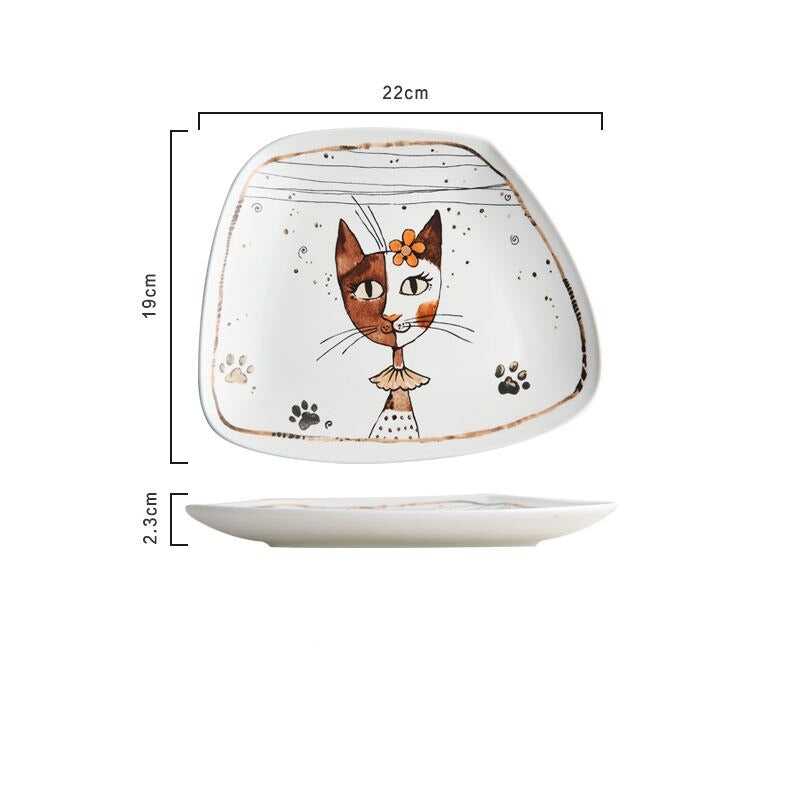 Cartoon Cat Ceramic Tableware Set