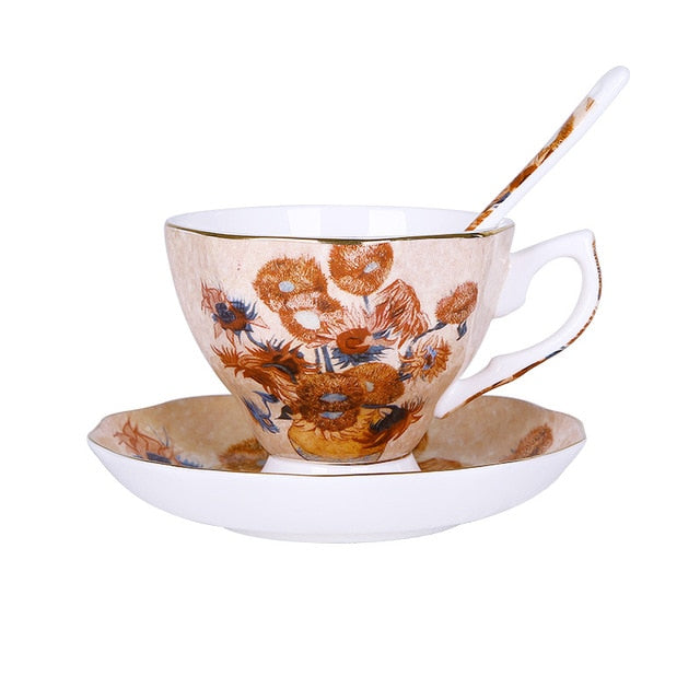 Van Gogh Inspired Tea Cup and Saucer