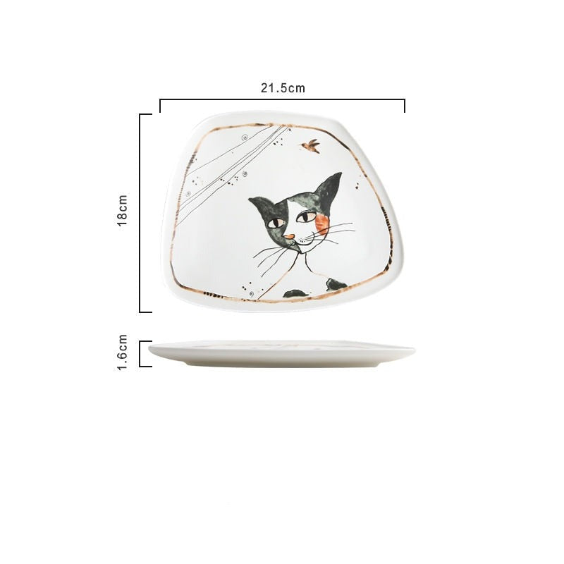 Cartoon Cat Ceramic Tableware Set