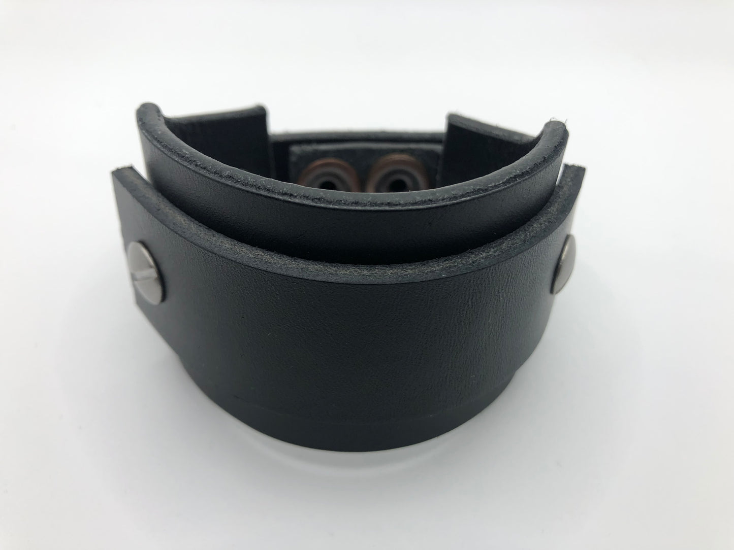 House of Cato Black Single Strap Wristband - Extra Thick Leather