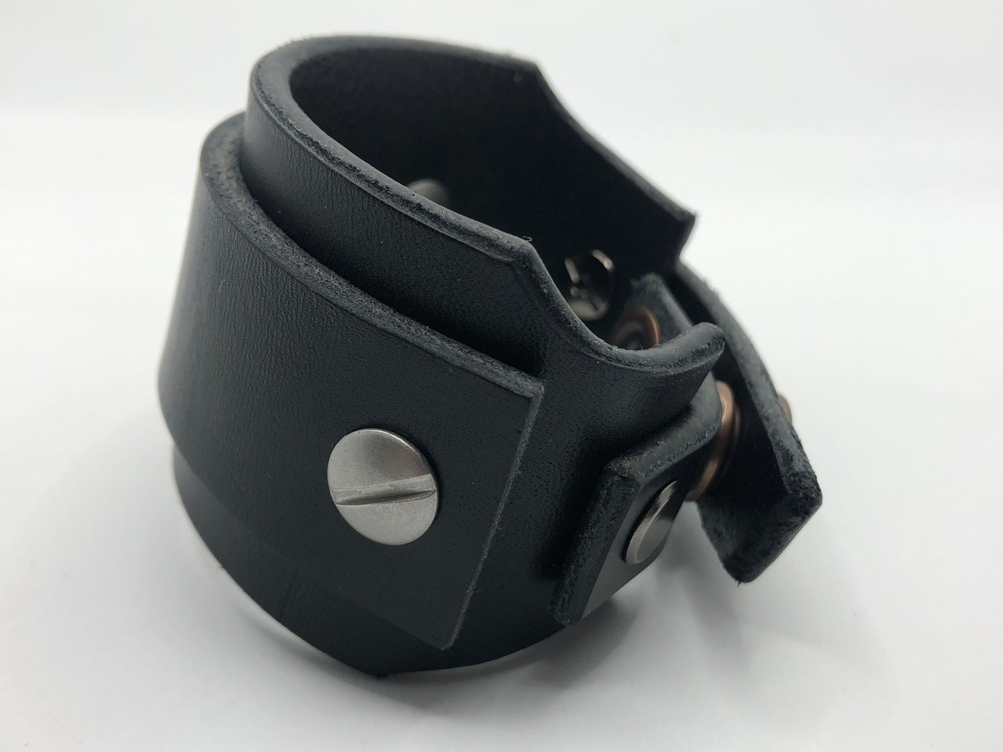 House of Cato Black Single Strap Wristband - Extra Thick Leather