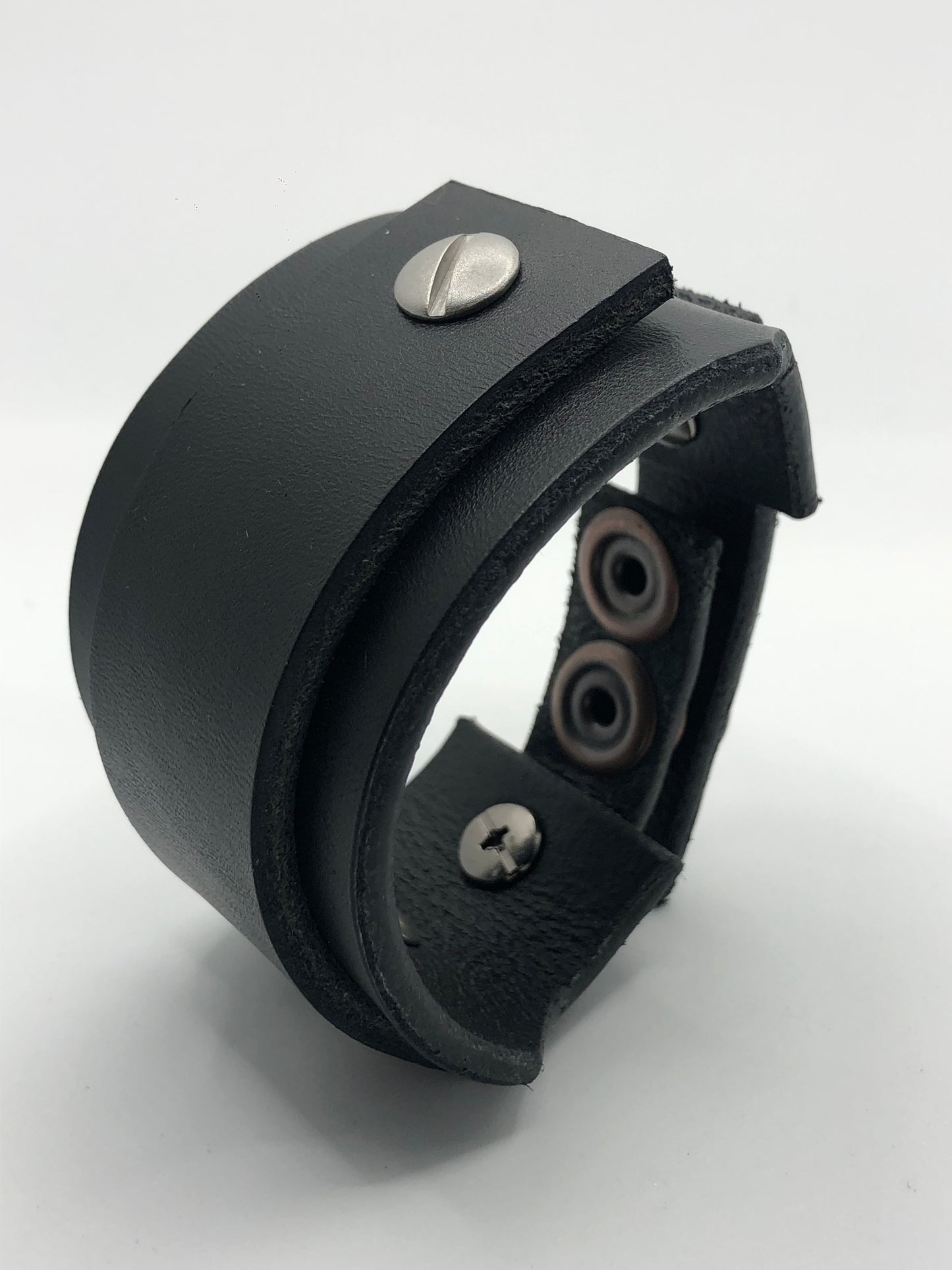 House of Cato Black Single Strap Wristband - Extra Thick Leather