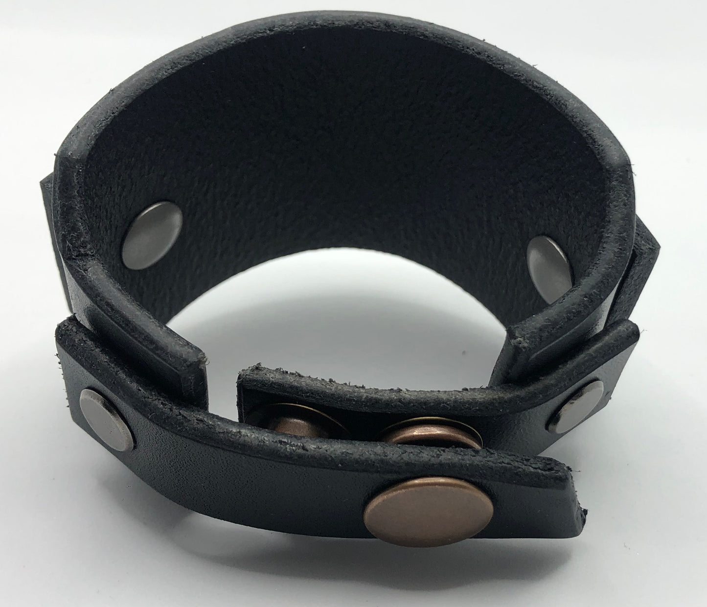 House of Cato Black Single Strap Wristband - Extra Thick Leather