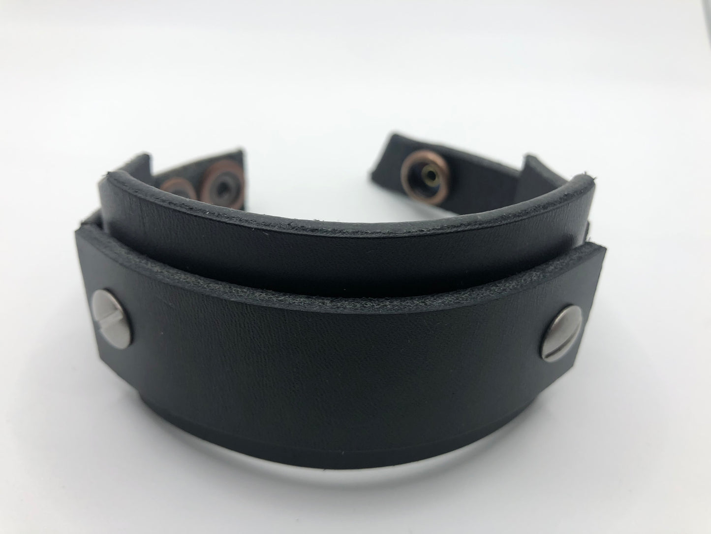 House of Cato Black Single Strap Wristband - Extra Thick Leather