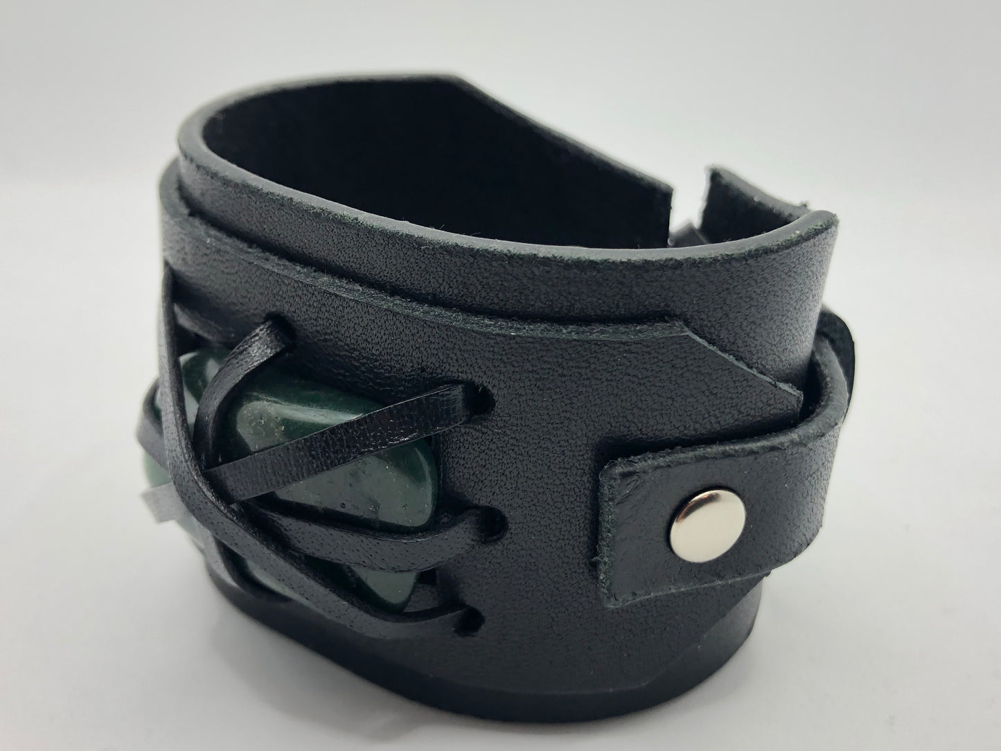 House of Cato - Crystal Wrap Black Leather Wristband