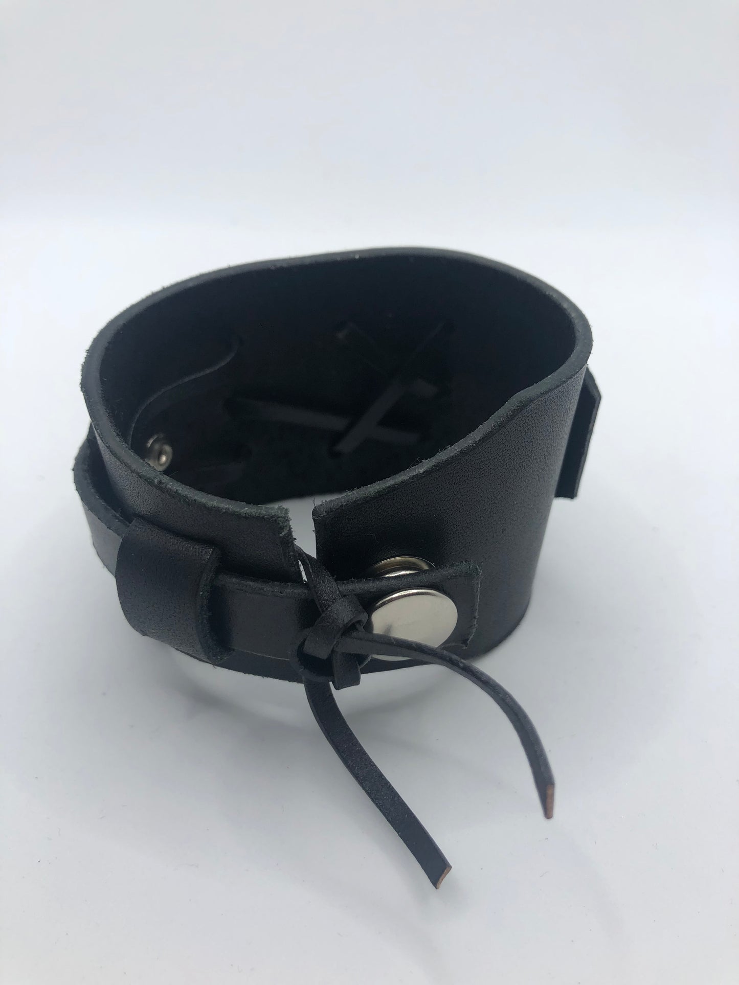 House of Cato - Crystal Wrap Black Leather Wristband