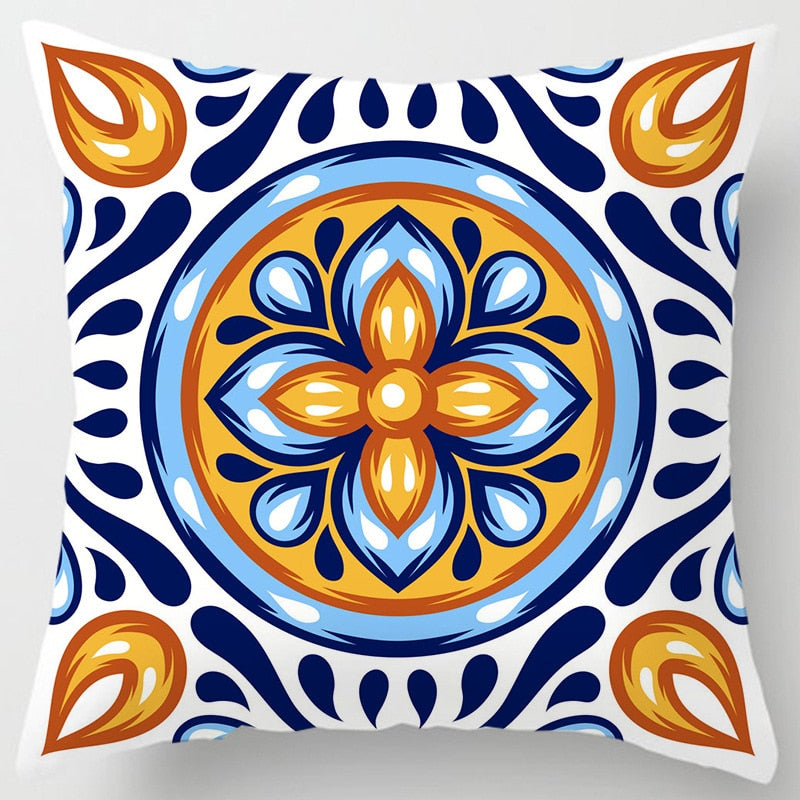 Geometric Floral Cushion Case