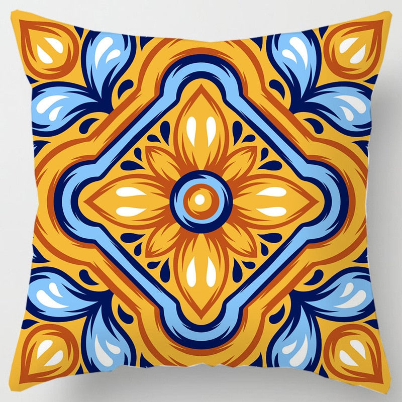 Geometric Floral Cushion Case