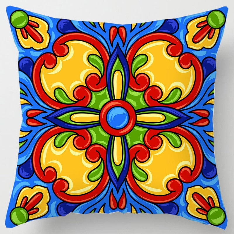 Geometric Floral Cushion Case