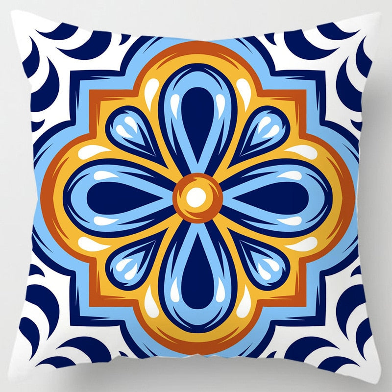 Geometric Floral Cushion Case