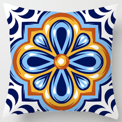 Geometric Floral Cushion Case