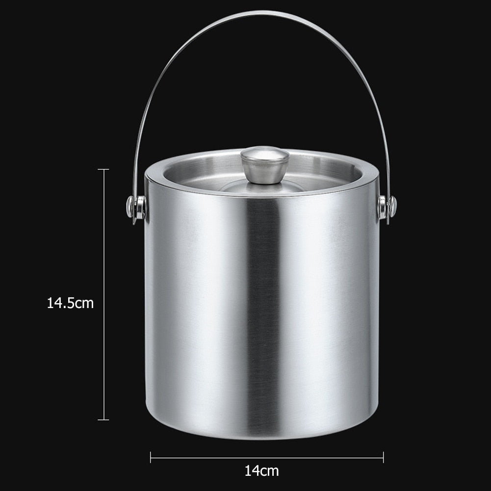 1.6L Stainless Steel Ice Bucket Insulated with Lid