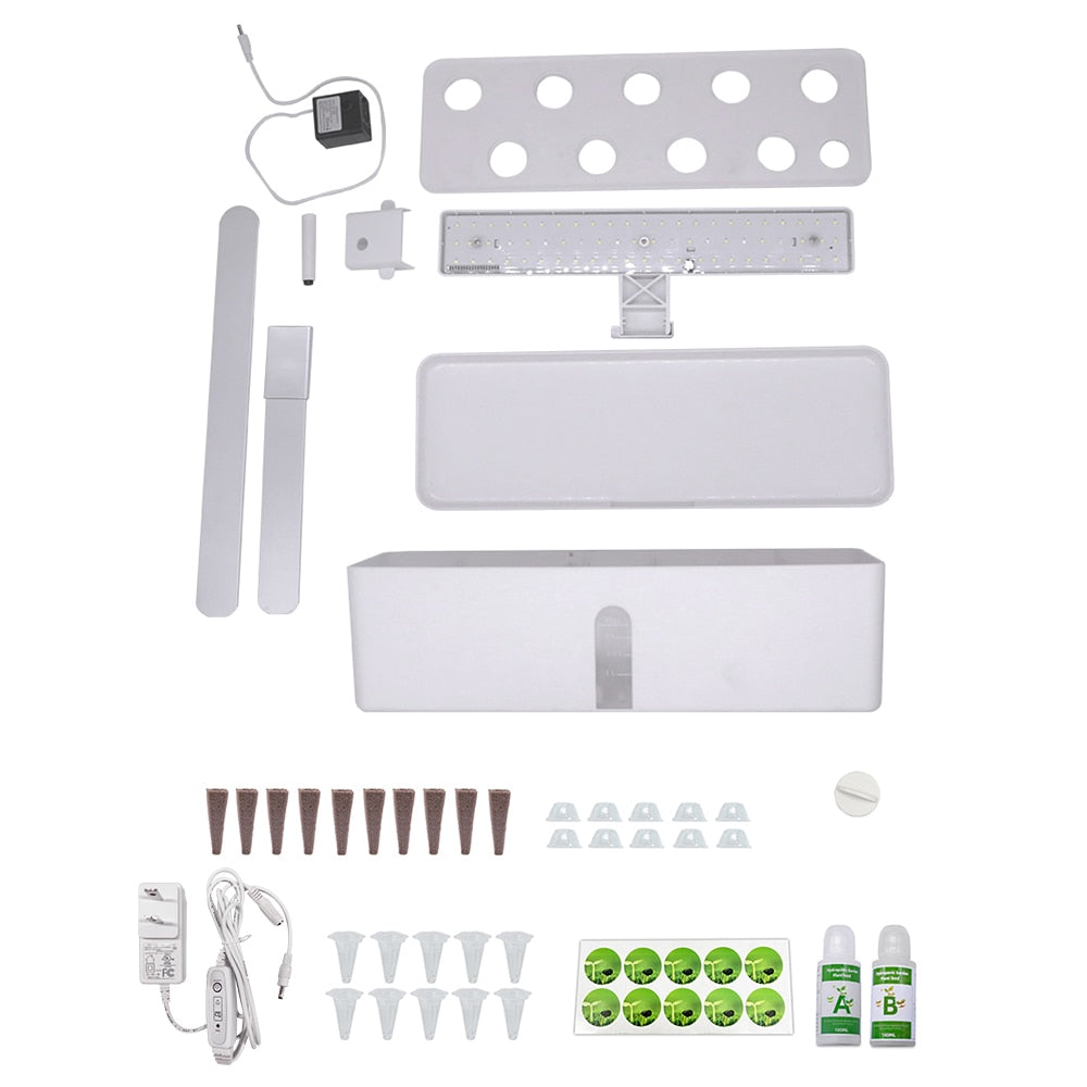 Indoor Hydroponics Garden Kit - LED & Water Pump