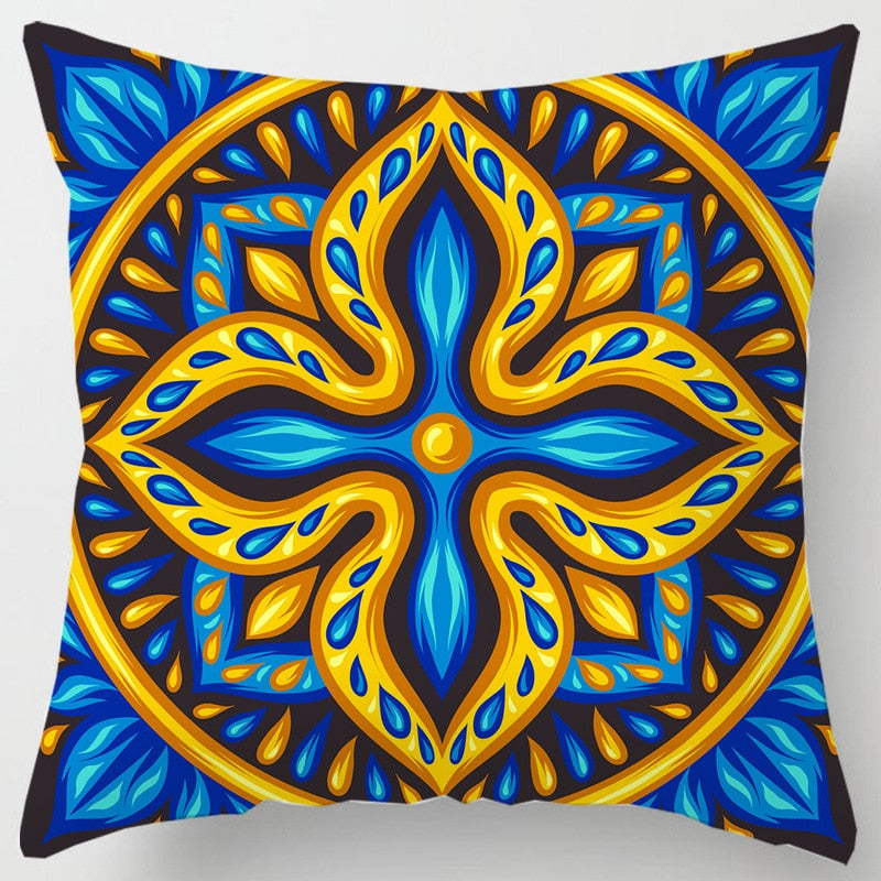 Geometric Floral Cushion Case