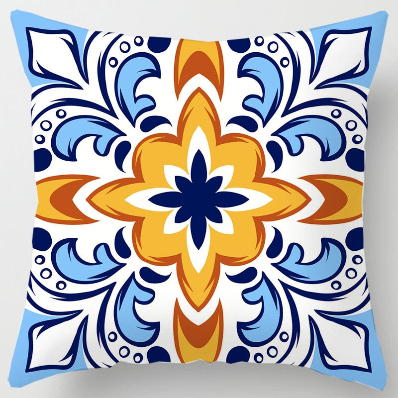 Geometric Floral Cushion Case