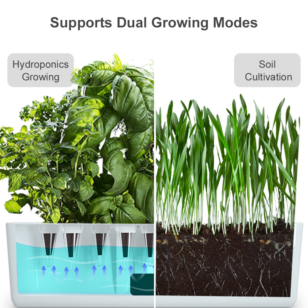 Indoor Hydroponics Garden Kit - LED & Water Pump