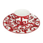 Bone China Red Armour Tea Cup and Plate Set