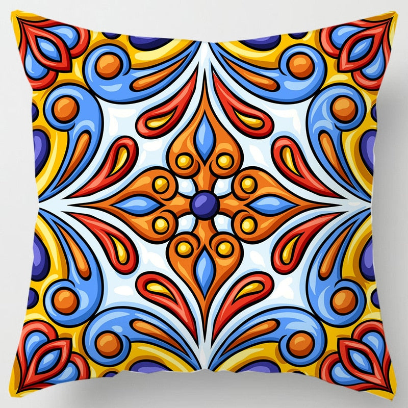 Geometric Floral Cushion Case