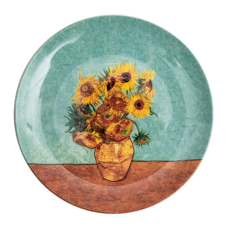 8 Inch Van Gogh Oil Painting Decorative Bone China Dinner Plate