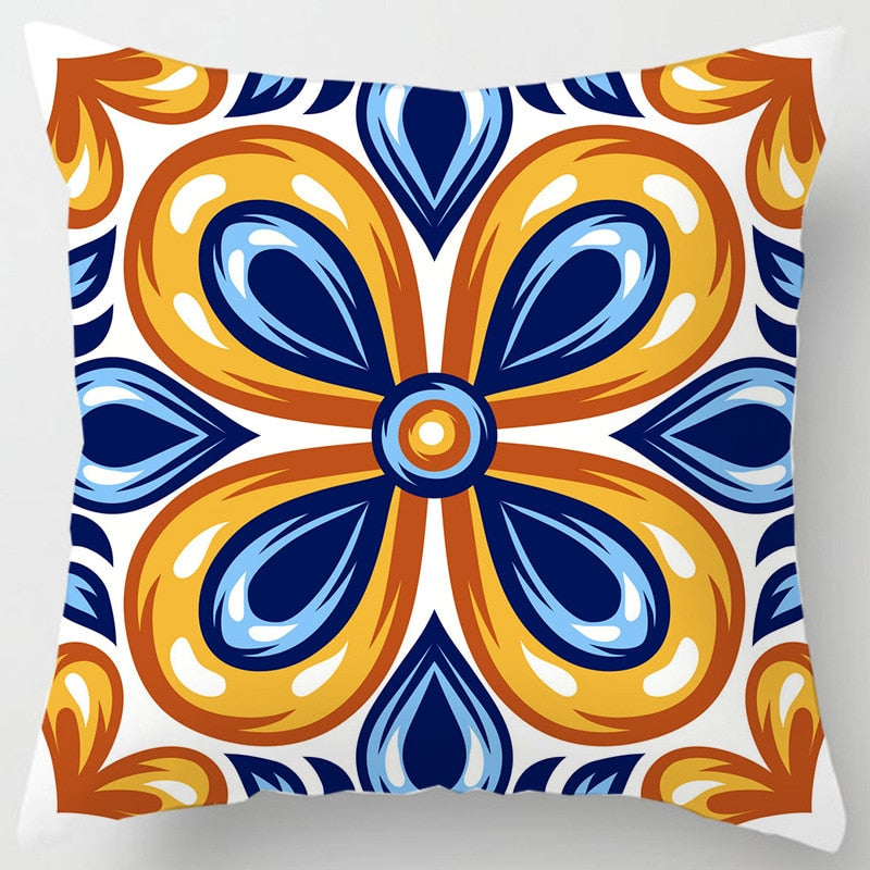 Geometric Floral Cushion Case