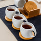 Six-piece Ceramic Cup Set & Bamboo and Wooden Stand with Coasters