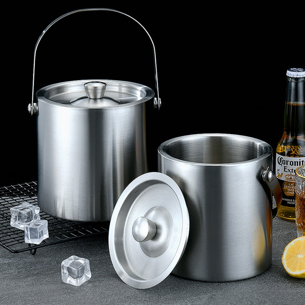 1.6L Stainless Steel Ice Bucket Insulated with Lid